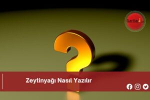 Zeytinyağı Nasıl Yazılır | Zeytinyağı Nasıl Yazılır TDK