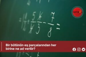 Bir bütünün eş parçalarından her birine ne ad verilir?