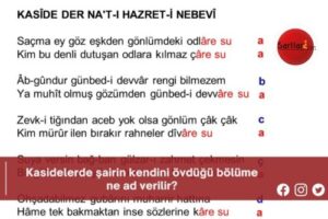 Kasidelerde şairin kendini övdüğü bölüme ne ad verilir?