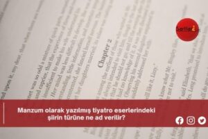 Manzum olarak yazılmış tiyatro eserlerindeki şiirin türüne ne ad verilir?