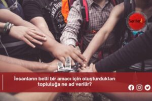 İnsanların belli bir amacı için oluşturdukları topluluğa ne ad verilir?