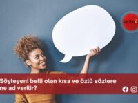 Söyleyeni belli olan kısa ve özlü sözlere ne ad verilir?