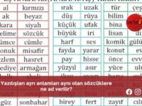 Yazılışları ayrı anlamları aynı olan sözcüklere ne ad verilir?